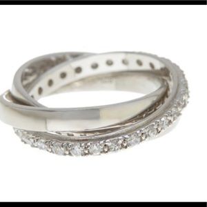 💯NWT STUNNING SS TRIPLE ROLL CZ RING SZ/8🛍🎄